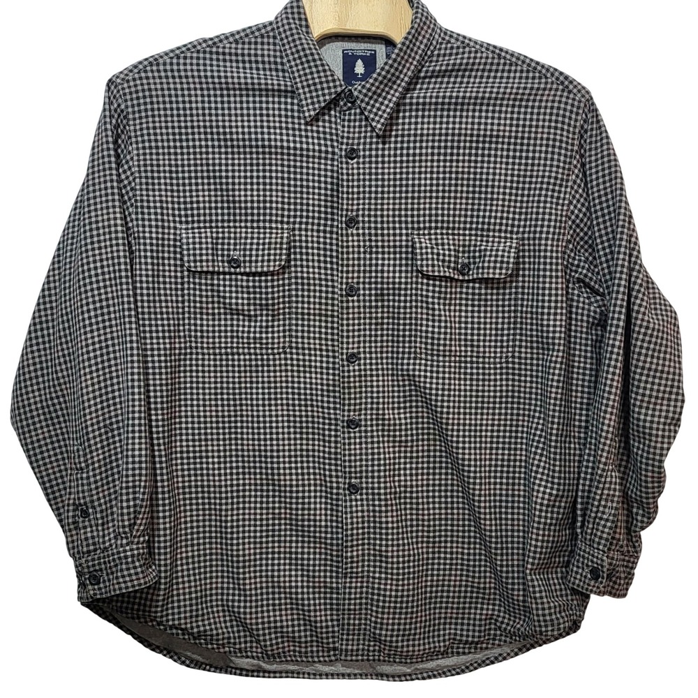 Roundtree & Yorke Outdoors Mens XXL Plaid Cotton Jersey Lined Button Down Shirt